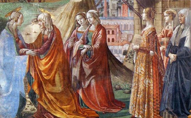 GHIRLANDAIO, Domenico Detail of Visitation Spain oil painting art